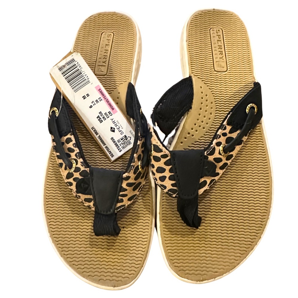 Sperry Women’s Flip-Flop Sandals in Leopard Print – Size 6 - New with Tags